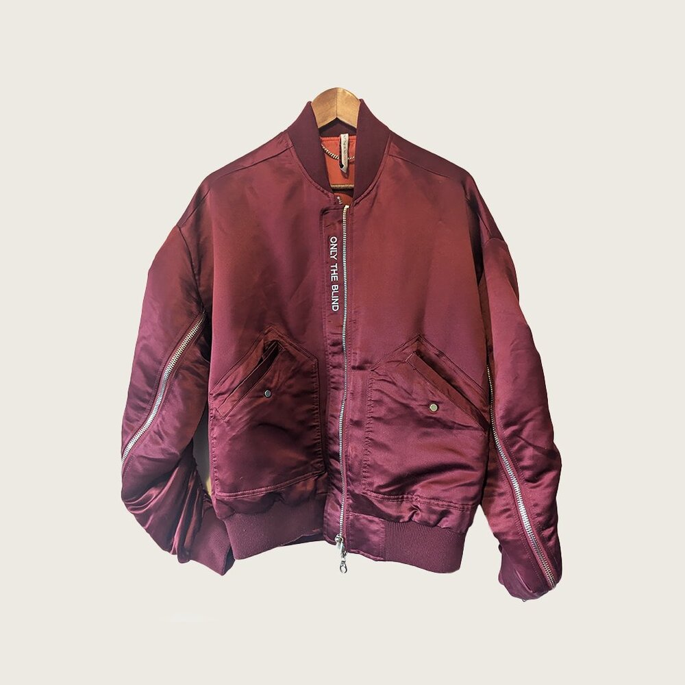 ONLY THE BLIND - Satin red bomber jacket - Sz S